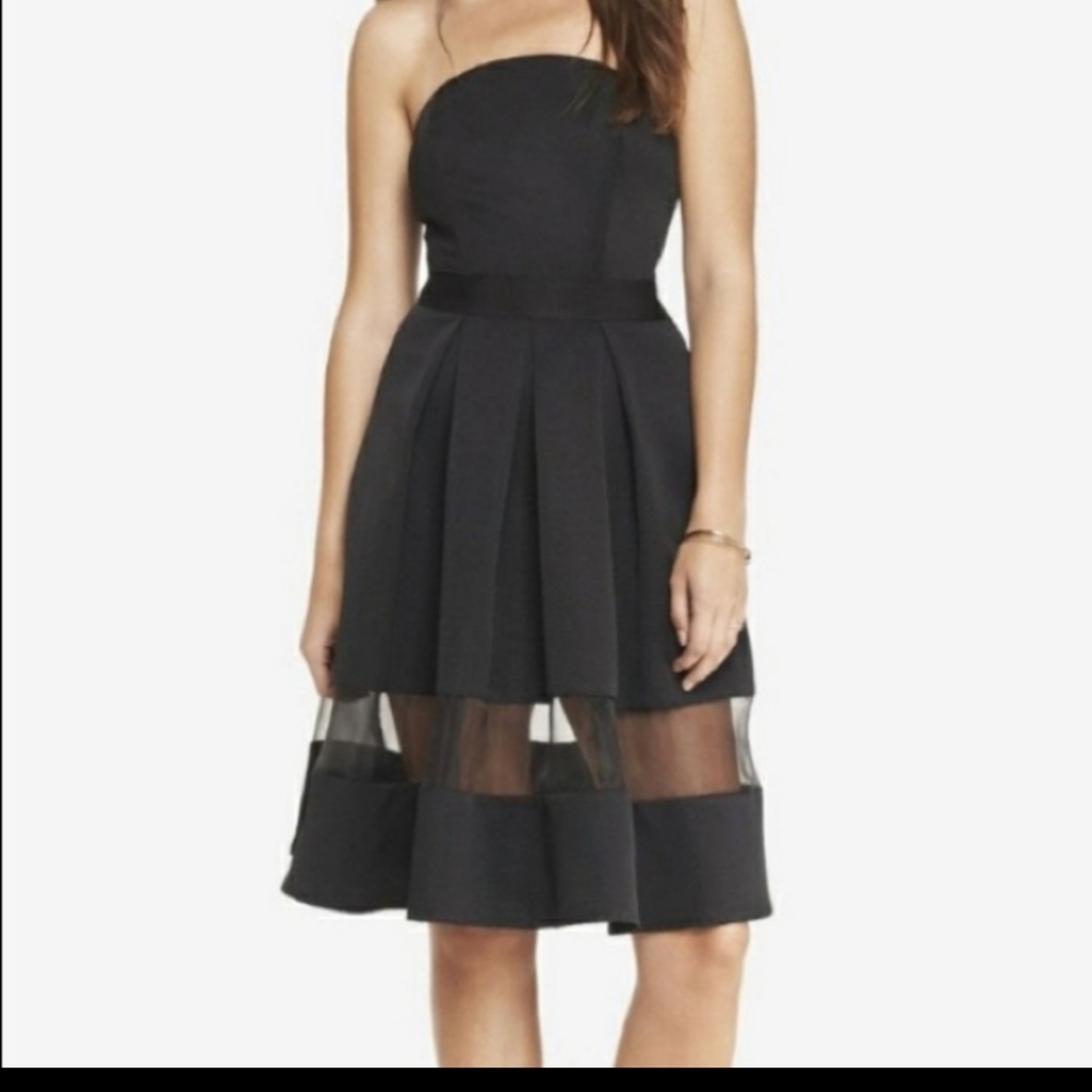 Express Strapless Black Cocktail Dress